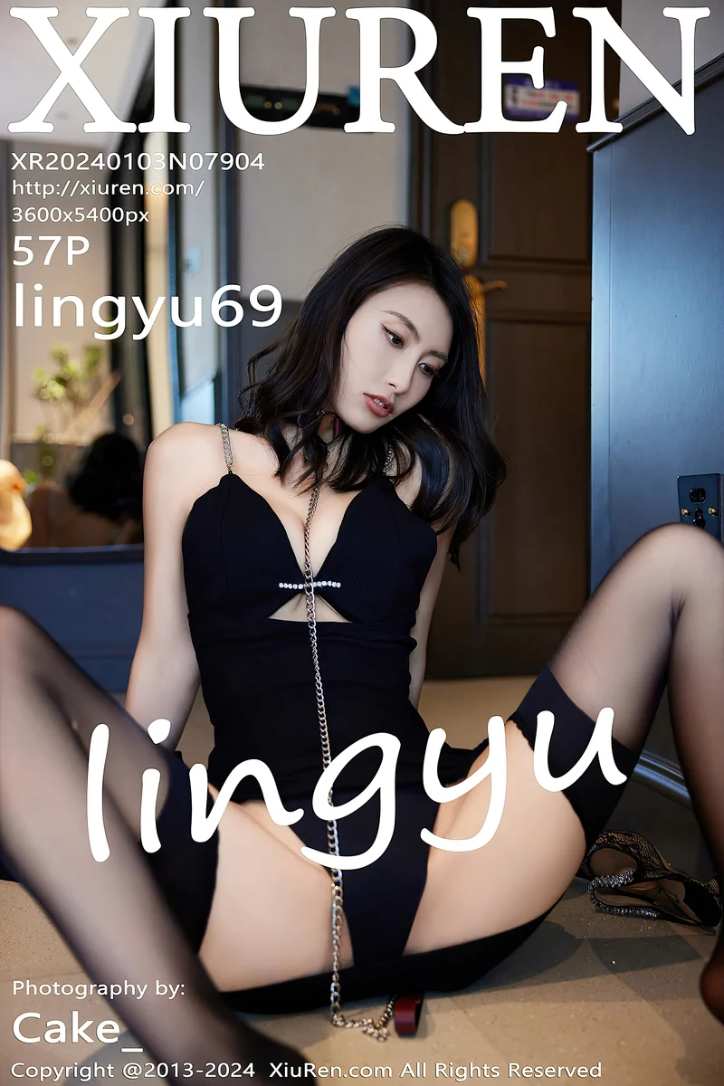 [XiuRen秀人网] No.7904 模特Lingyu69性感黑色服饰露黑色内衣配黑丝袜秀美腿诱惑写真-就是免费