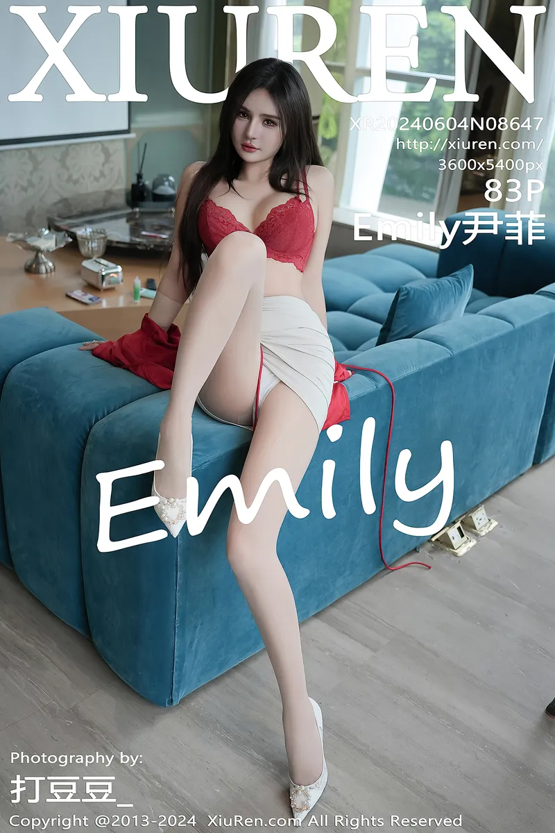 [XiuRen秀人网] No.8647 模特Emily尹菲性感红色蕾丝内衣配超薄白丝秀完美身材诱惑写真-就是免费