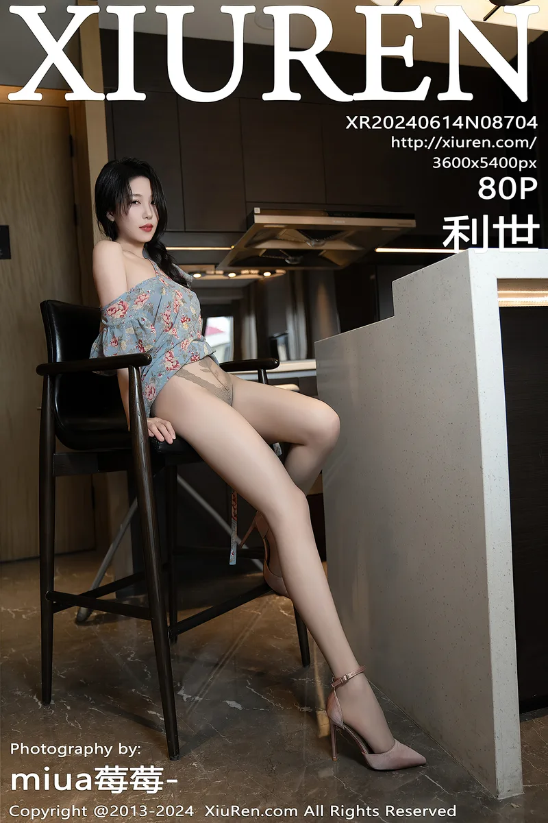 [XiuRen秀人网] No.8704 模特利世性感花纹图案连衣短裙配超薄肉丝秀曼妙身姿诱惑写真-就是免费