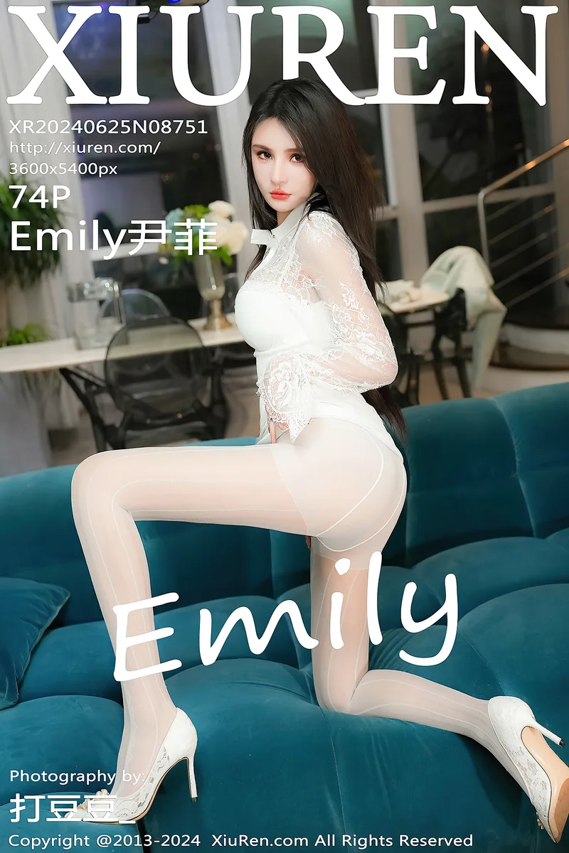 [XiuRen秀人网] No.8751 模特Emily尹菲性感白色连衣短裙配超薄白丝秀完美身材诱惑写真-就是免费