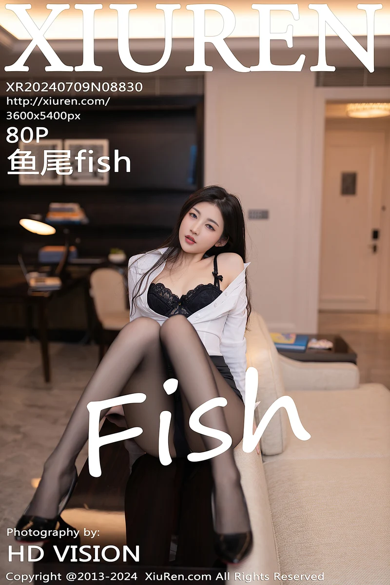 [XiuRen秀人网] No.8830 模特鱼尾fish性感白T配黑短裙露蕾丝内衣配超薄黑丝撩人诱惑写真-就是免费