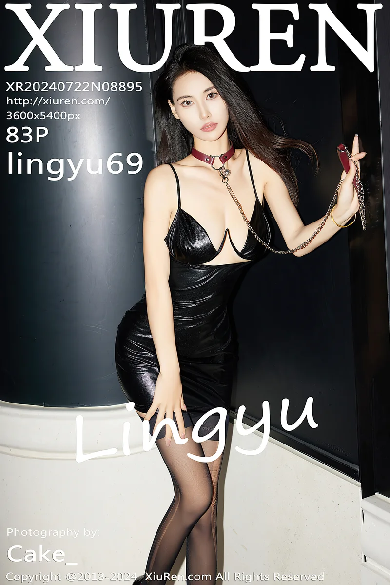 [XiuRen秀人网] NO.8895 模特Lingyu69性感黑色皮内衣配黑皮短裙露超薄黑丝极致魅惑写真-就是免费