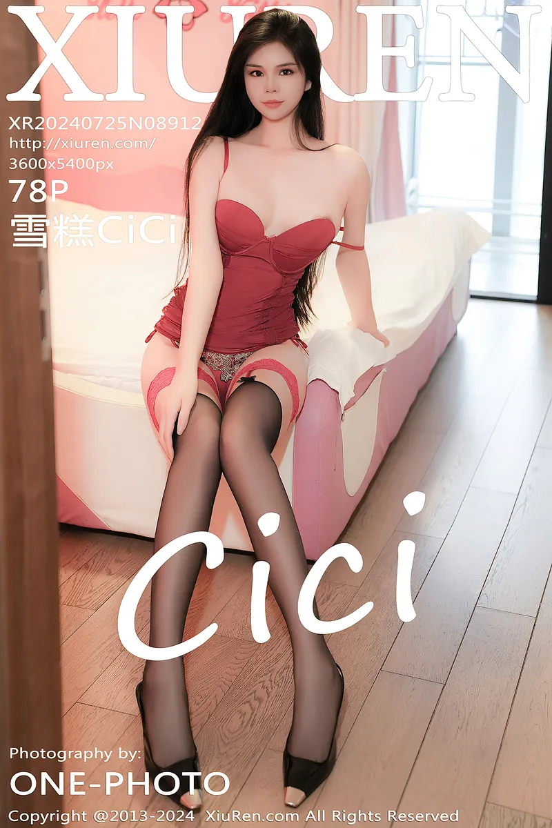 [XiuRen秀人网] NO.8912 模特雪糕CiCi性感红色情趣服饰配黑丝吊袜秀翘臀美腿诱惑写真-就是免费