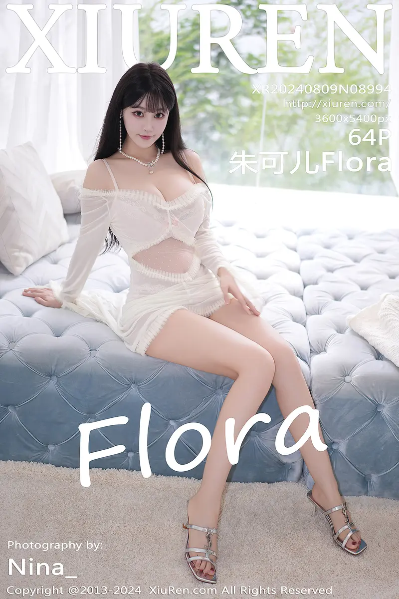 [XiuRen秀人网] NO.8994 女神朱可儿Flora性感白色情趣服饰配蓝尾巴秀丰满身材诱惑写真-就是免费