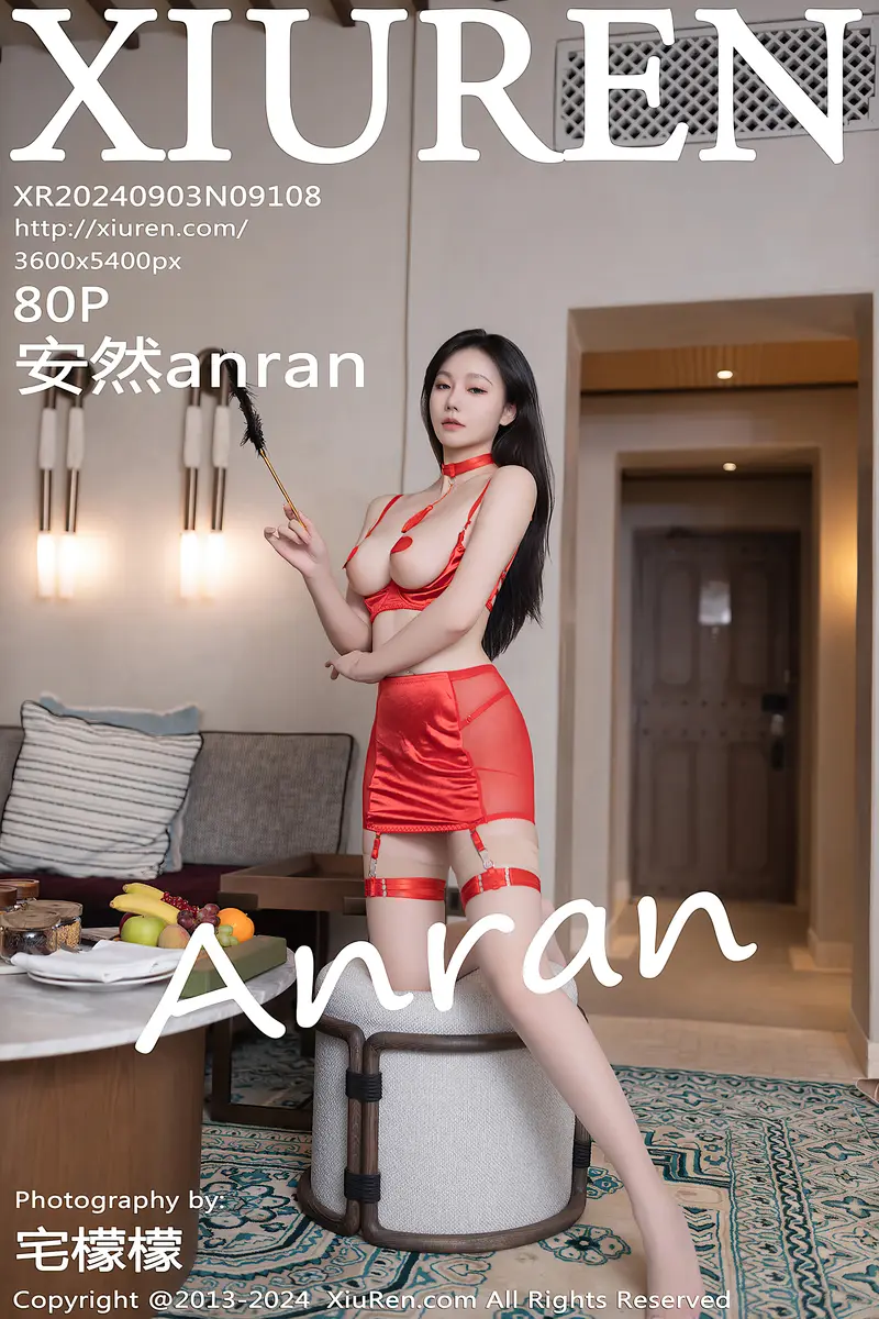 [XiuRen秀人网] NO.9108 模特安然anran性感红色情趣服饰配白丝吊袜秀完美身材诱惑写真-就是免费