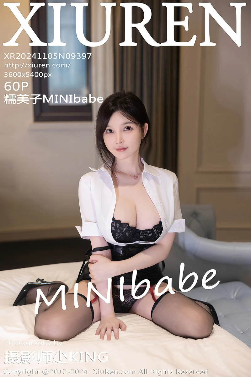 [XiuRen秀人网] NO.9397 模特糯美子MINIbabe性感白色OL服饰配黑丝吊袜秀美腿诱惑写真-就是免费