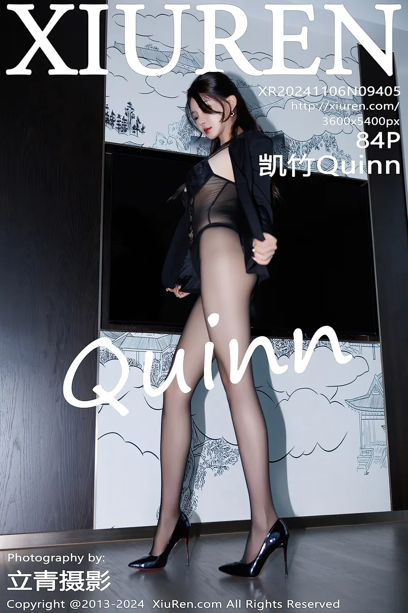 [XiuRen秀人网] NO.9405 模特凯竹Quinn性感黑色OL制服露黑色蕾丝情趣连体衣完美诱惑写真-就是免费