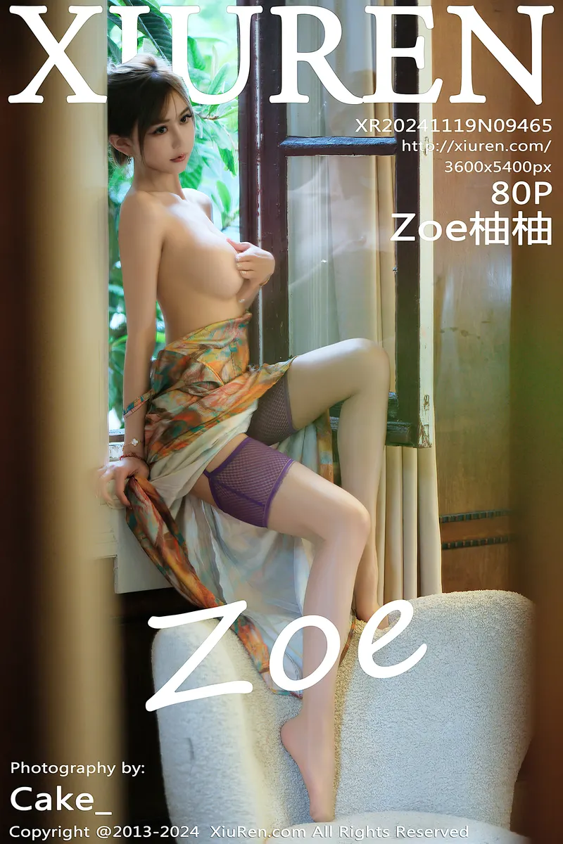 [XiuRen秀人网] NO.9465 模特Zoe柚柚性感油画连衣长裙露灰丝吊袜秀凹凸身材诱惑写真-就是免费