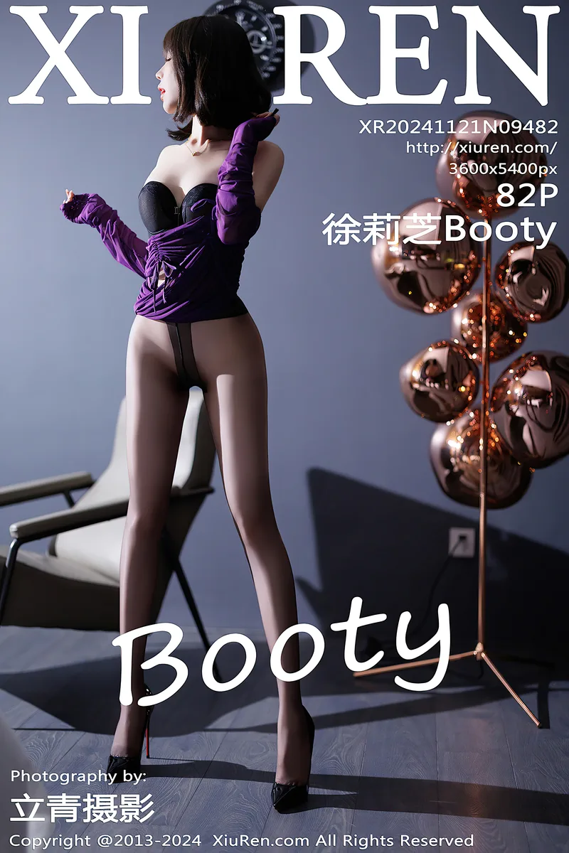 [XiuRen秀人网] NO.9482 女神徐莉芝Booty紫色连衣短裙露黑色蕾丝情趣内衣撩人诱惑写真-就是免费