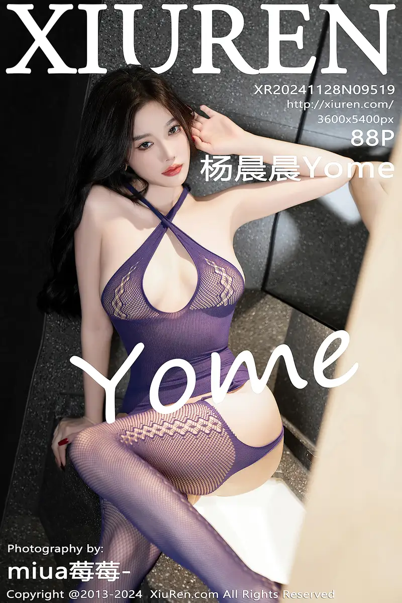 [XiuRen秀人网] NO.9519 女神杨晨晨Yome性感紫色轻透情趣服饰秀丰腴身材完美诱惑写真-就是免费