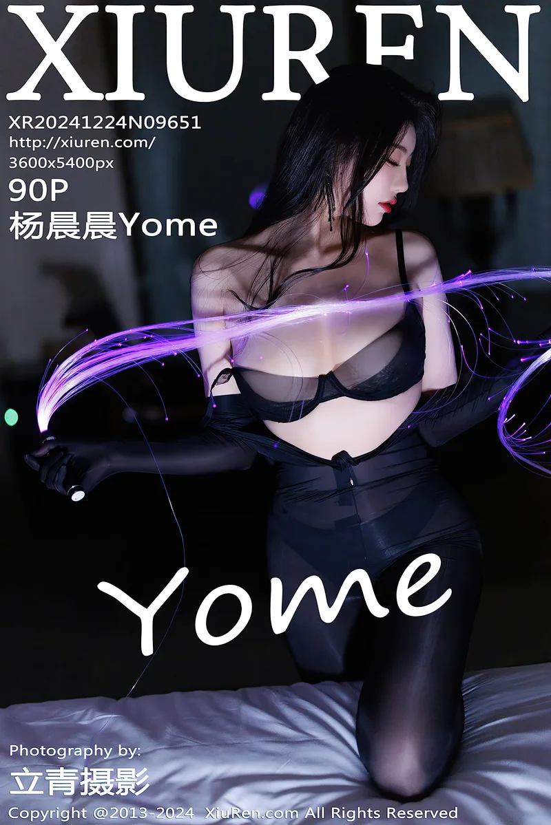 [XiuRen秀人网] NO.9651 女神杨晨晨Yome性感连体黑丝露黑色蕾丝内衣秀丰腴身材诱惑写真-就是免费