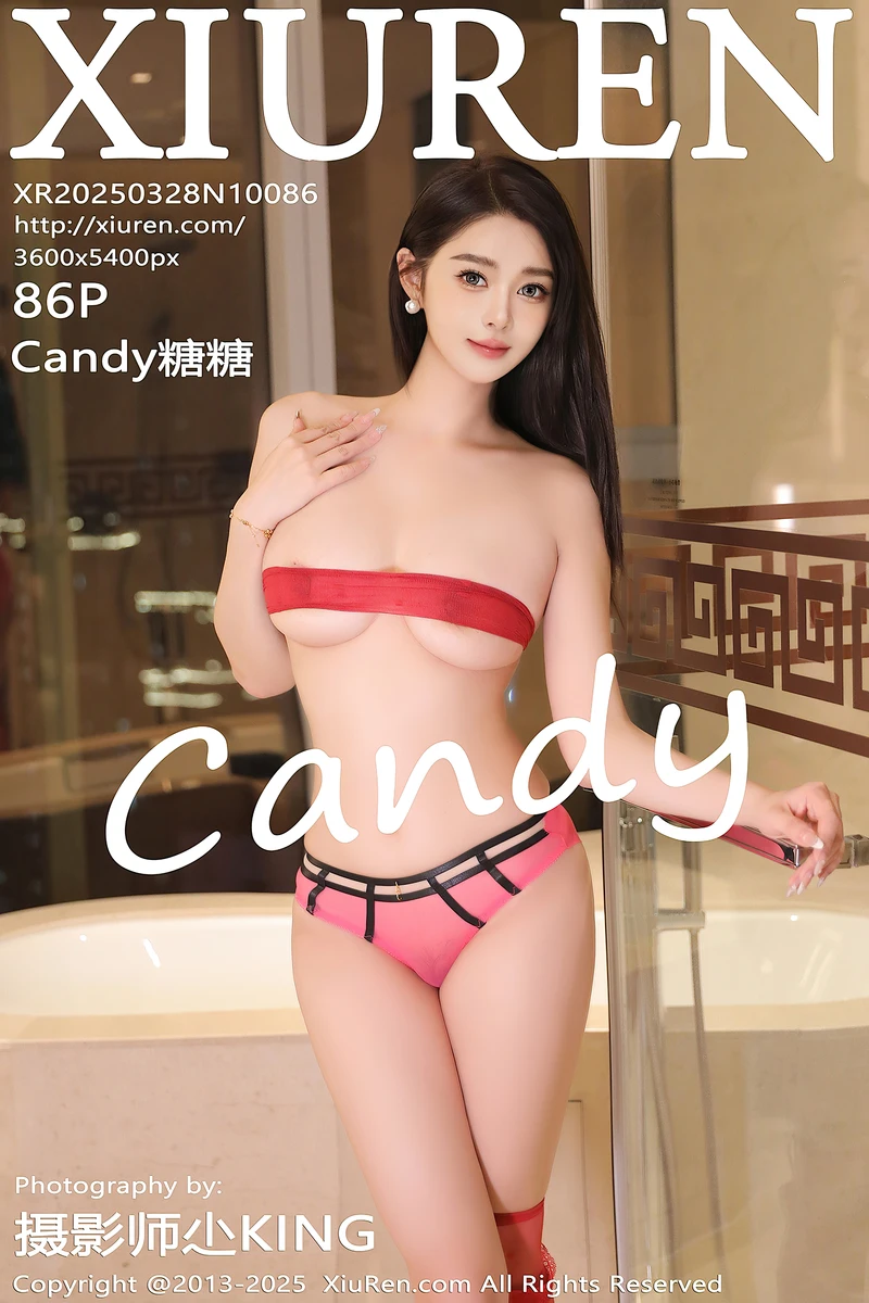 [XiuRen秀人网] NO.10086 模特Candy糖糖性感白T配黑短裙露红色丝袜秀丰腴身材诱惑写真-就是免费